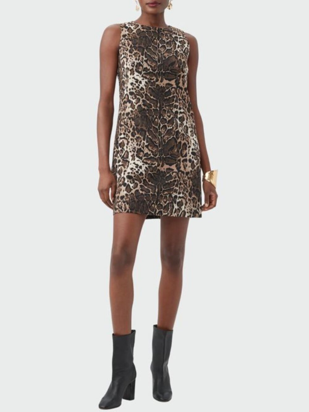 Trina Turk Limited Edition Addy Leopard Jacquard Shift Dress Size 16 Plus